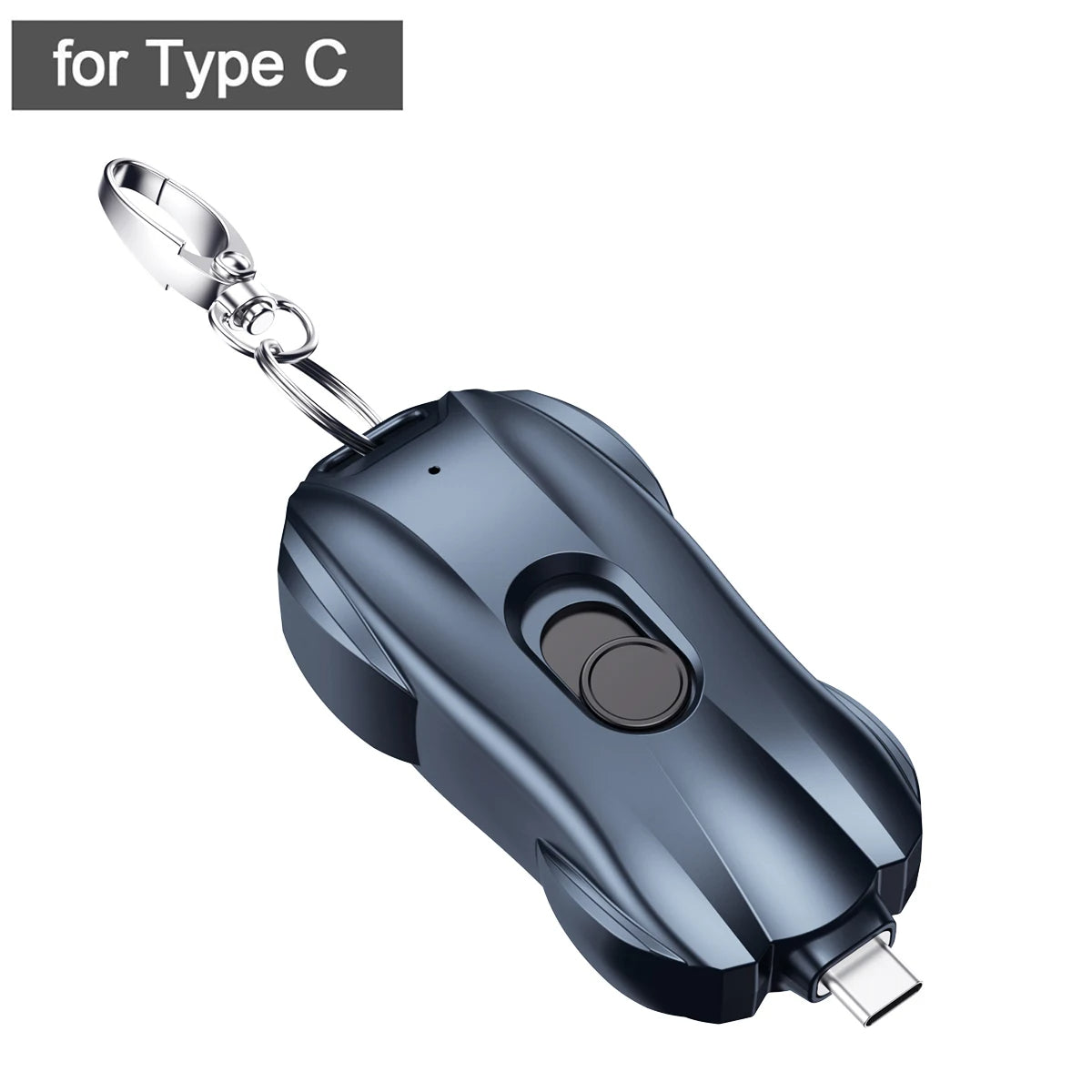 Multi-device charging cable with keychain on a white background